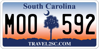 SC license plate MOO592