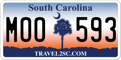 SC license plate MOO593