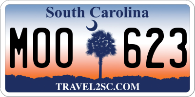 SC license plate MOO623