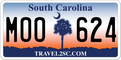 SC license plate MOO624