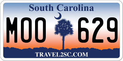 SC license plate MOO629
