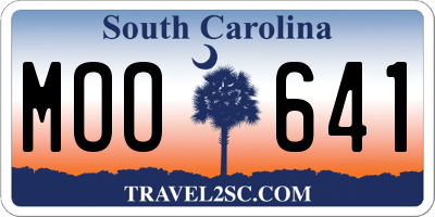 SC license plate MOO641