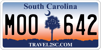 SC license plate MOO642