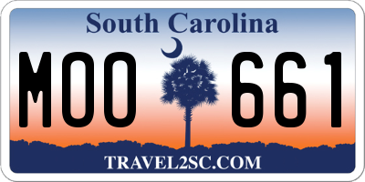 SC license plate MOO661