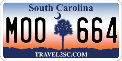 SC license plate MOO664
