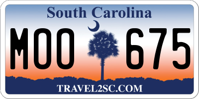 SC license plate MOO675
