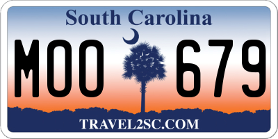 SC license plate MOO679