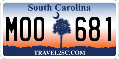SC license plate MOO681