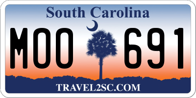 SC license plate MOO691