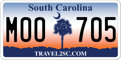 SC license plate MOO705