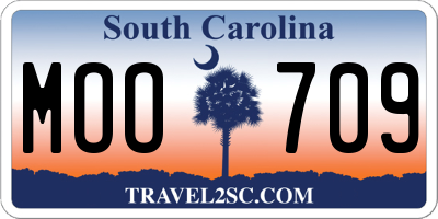 SC license plate MOO709