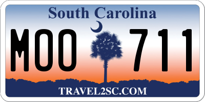 SC license plate MOO711