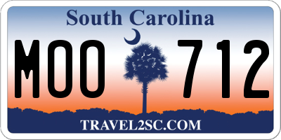 SC license plate MOO712