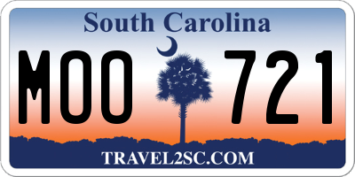 SC license plate MOO721