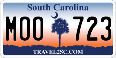 SC license plate MOO723