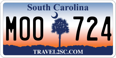 SC license plate MOO724