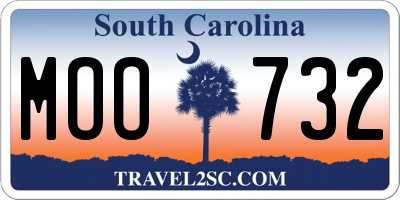 SC license plate MOO732