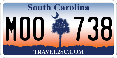 SC license plate MOO738