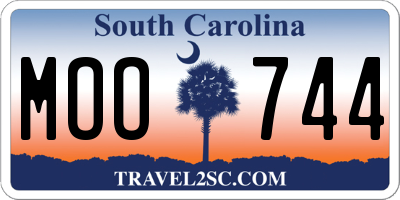 SC license plate MOO744