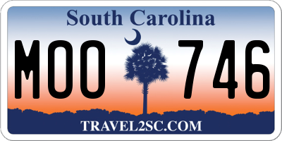 SC license plate MOO746