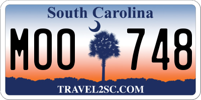 SC license plate MOO748