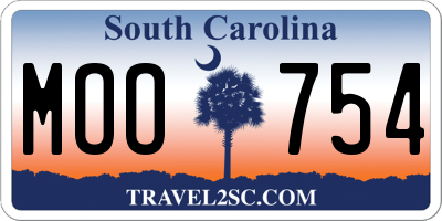 SC license plate MOO754