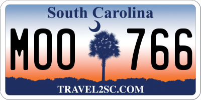 SC license plate MOO766
