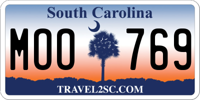 SC license plate MOO769