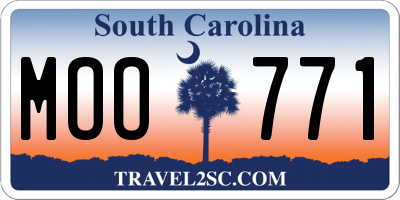 SC license plate MOO771