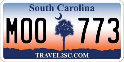 SC license plate MOO773