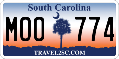 SC license plate MOO774