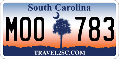 SC license plate MOO783