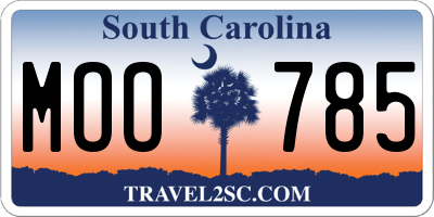 SC license plate MOO785