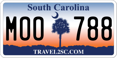 SC license plate MOO788