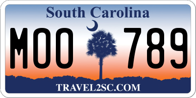 SC license plate MOO789