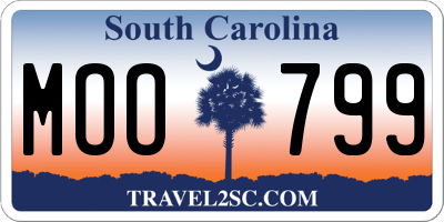 SC license plate MOO799