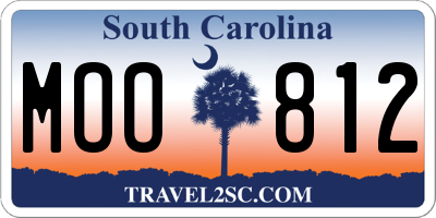 SC license plate MOO812