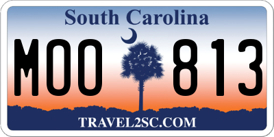 SC license plate MOO813