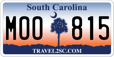 SC license plate MOO815