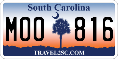 SC license plate MOO816