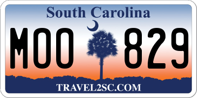 SC license plate MOO829