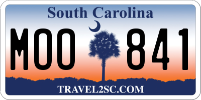 SC license plate MOO841