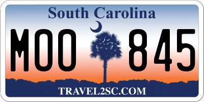 SC license plate MOO845