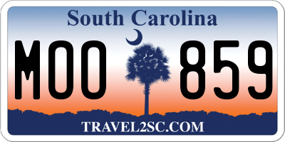 SC license plate MOO859