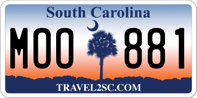 SC license plate MOO881
