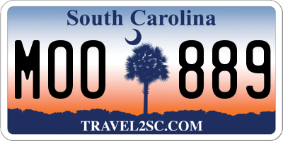SC license plate MOO889