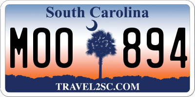 SC license plate MOO894