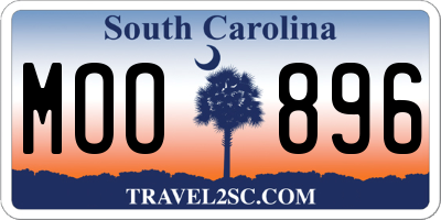 SC license plate MOO896
