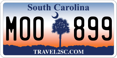 SC license plate MOO899