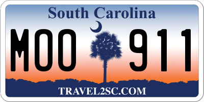SC license plate MOO911